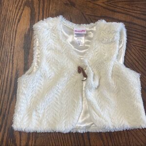 6 month baby girl white furry vest